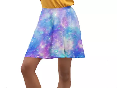 Multi Galaxy Space Stars Print 50's Flared Skater Skirt Fashion Trend Retro • £20.99