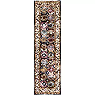 2'7 X9'6  Blue Afghan Special Kazak Hand Knotted Wool Wide Runner Rug G86248 • $281.07