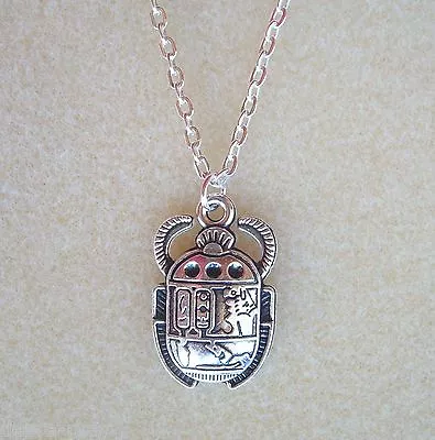 Egyptian Scarab Beetle Pendant 20  Chain Necklace In Gift Bag - Rebirth Eternity • £4.60