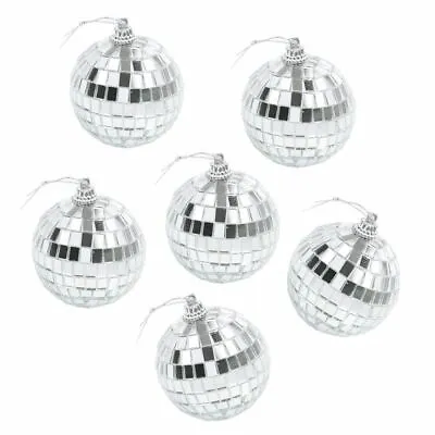 Christmas Tree Mirror Ball Baubles Party Decoration 50mm Mini Disco Silver Craft • £5.99