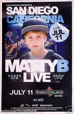 MATTY B RAPS 2014 SAN DIEGO CONCERT TOUR POSTER - Rapper Hip Hop Rap Music • $15.96