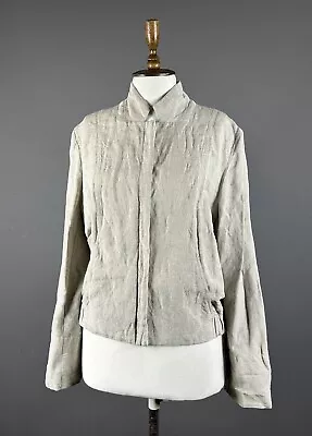$69.99 • Buy Women ANNETTE GORTZ Beige Linen Designer Button Lightweight Jacket Size 42 