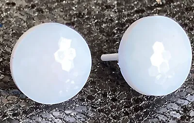 Small Baby Blue Round Hypoallergenic Stud Earrings - Pastel Blue Button Studs • £3.29