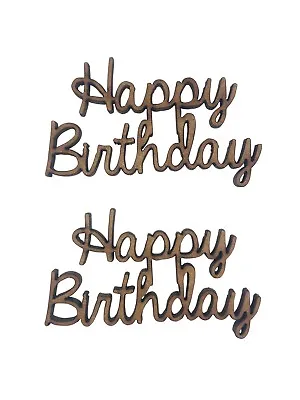 6x Happy Birthday Words 5cm Wood Craft Embelishments Laser Cut Shape MDF • £3.15