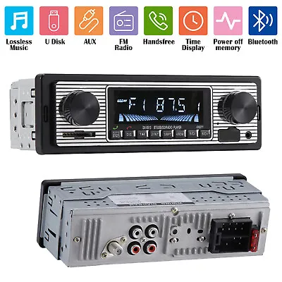 Bluetooth Vintage Car FM Radio MP3 Player USB Classic Stereo Audio Receiver AUX • $16.79