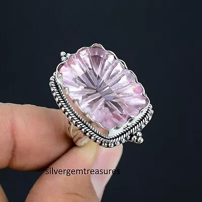 Pink Kunzite Ring 925 Sterling Silver Handmade Jewelry Mother's Day Gift M-281 • $15.95