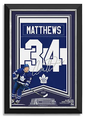 Auston Matthews Facsimile Signed Maple Leafs Jersey Banner Archival Etched Glass • $280