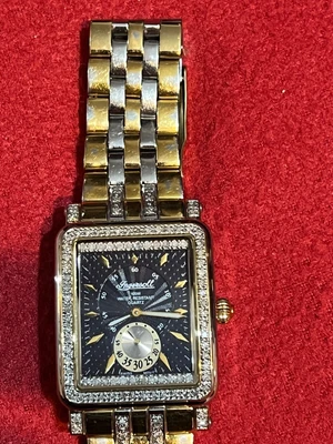 £170 • Buy Ingersoll Diamond  Gents Watch IG 0494 Dc 01033 Model GOLD PLATED SS USED