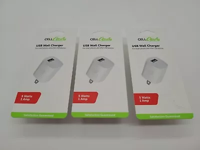 Cell Candy Usb Wall Charger  5 Watts 1 Amp White 3pk • $20