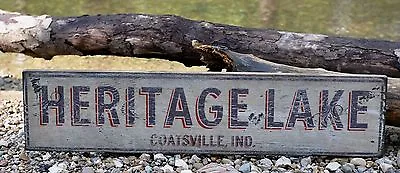 Personalized Lake & City State Lake House - Rustic Hand Made Vintage Wood Sign • $54