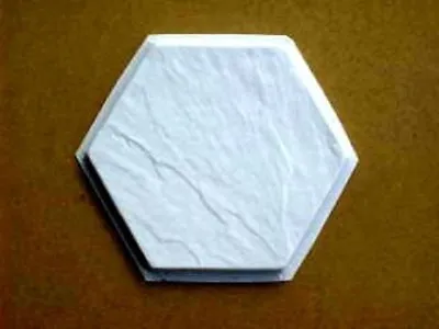 3 HEXAGON SLATE TEXTURE CONCRETE FLOOR TILE MOLDS 12x12 CRAFT TILES @ $0.30 EACH • $39.98