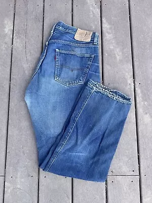 Vintage 1960s LEVIS 501XX Big E Redline Selvedge Denim Jeans 34x30 • $1400
