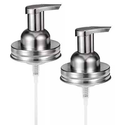 Mason Jar Foaming Soap Pump Dispenser Lids2-Rustproof Stainless Steel Lid/Plas • $17.49