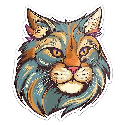 Cartoon Maine Coon Cat Sticker Vinyl Car Bumper Decal • $3.84