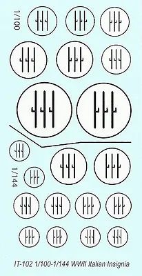 IT-102 - WWII Italian Aircraft Insignia - 1/100-1/144 Decals • £3.25