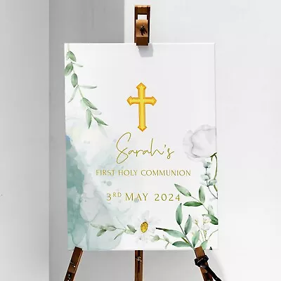 Christening Welcome Sign Poster First Holy Communion Party Welcome Sign • £15.99