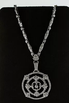 Judith Ripka 18 Kt White Gold Giamond Necklas • $6499