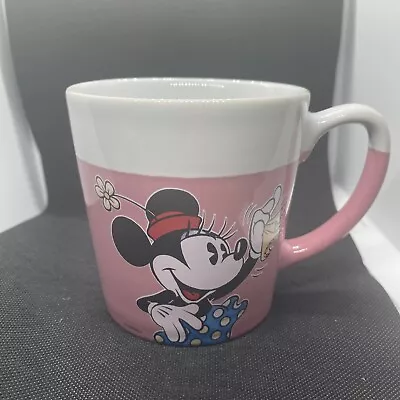 Disney Minnie Mouse Coffee Mug Pink White Large Ceramic Waving Handkerchief NEW • $10.99