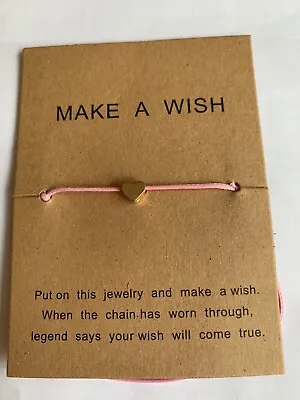 Make A Wish Star Heart Charm Jewellery Bracelet Friendship Xmas Stocking Filler • £1.39