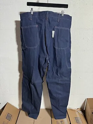 Vintage 60s Sears DEADSTOCK Dark Wash Raw Denim Jeans 42x33 Made In USA Scovill • $35