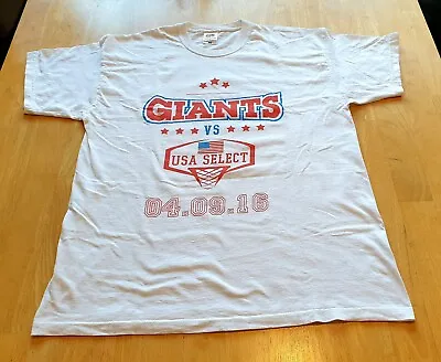 MANCHESTER GIANTS Basketball T-Shirt - White - 2016 Season - Mens UK Size Large • £13.99