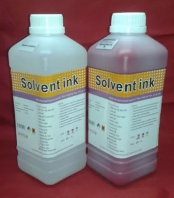 Eco Solvent Cleaner Solution + Magenta Ink Roland Mutoh Mimaki DX4 DX5  USA Ship • $54.99