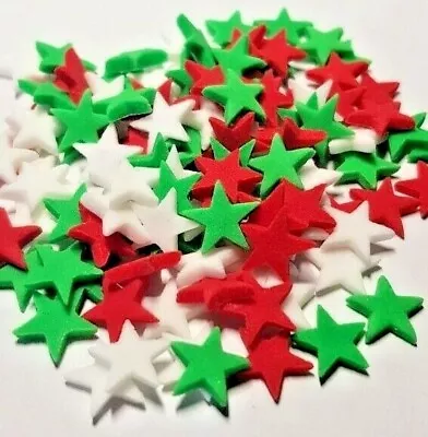 150 Edible Stars Cake Topper Cupcake Sprinkles Italy Italian Flag Colours Mario • £4.14