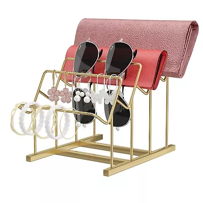 Jxgzyy Metal Purse Display Stand 4-Tier Handbag Purse Riser Display Storage  • £16.99