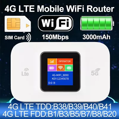 New Portable Unlocked 4G LTE Wifi Router Mobile Broadband Wireless Modem Hotspot • $32.98