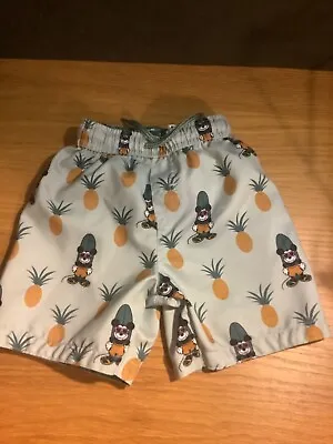 Disney Junior Toddler Boys Size 2T Swim Trunks Mickey Mouse Drawstring Blue Pine • $4.25