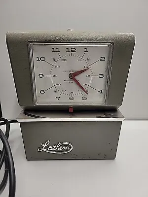 Vintage Lathem Corporation Model 2121 Time Clock Recorder No Key Parts Only • $45