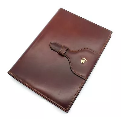 Vintage Rolex Swiss-Made Leather Portfolio & Writing Notepad Journal  #845 • $0.99
