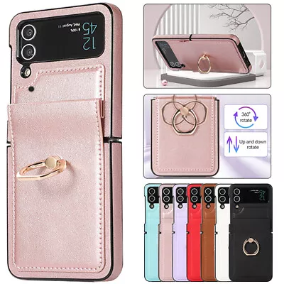 $18.99 • Buy For Samsung Galaxy Z Flip 4 3 Luxury Case Leather Shockproof Ring Holder Cover