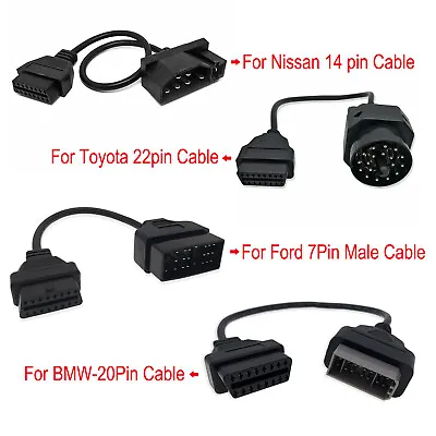 OBD1 Male To OBD2 16 Pin Female Connector Adapter Cable Diagnostic Tool Scanner • $8.55