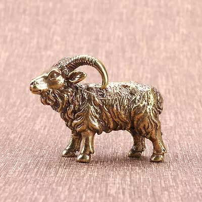 Solid Brass Goat Figurine Small Statue Home Ornament Animal Figurines Gift NEW • $18.89