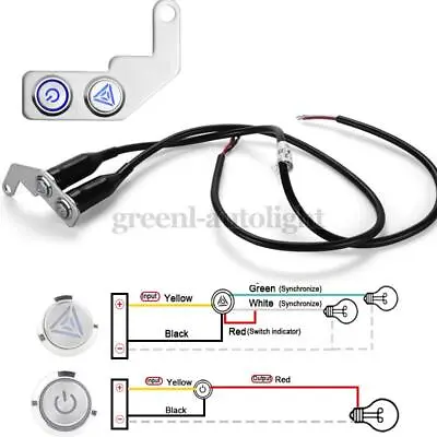 Motorcycle Switch ON/OFF Push Button Handlebar Headlight Spot Fog Light LED Blue • $13.98