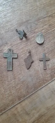 4 Genuine Crosses + Small Icon Post Medieval Era Period( 16-19 Century ). • £10