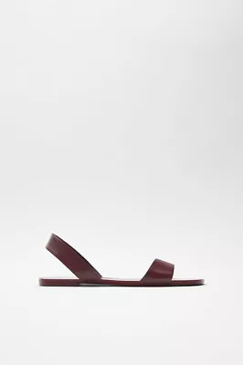 NWT Zara Size 6 / Euro 36 Red Wine Leather Sandals 2610/510 • $32