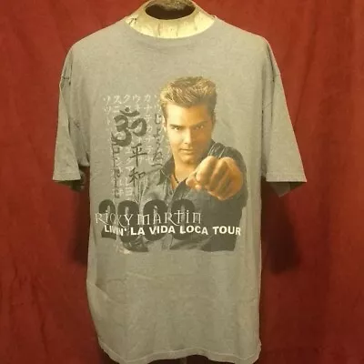 Vintage 2000 Ricky Martin LIVIN LA VIDA LOCA TOUR Shirt XL XXL Y2K MTV TRL POP • $99.99