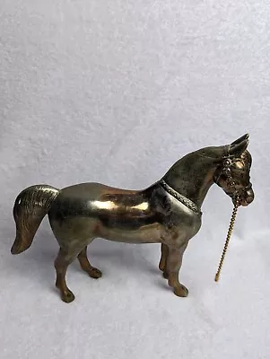 Vintage Large Pot Metal Cast Horse Statue Bronze Finish • $35