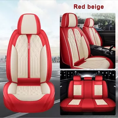 Car Seat Covers 5-Seats Set For Mazda Leather Cushion MH134 Beige Red • $109