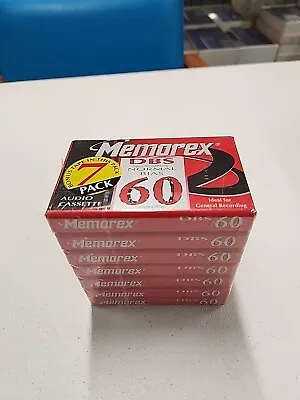 (7) MEMOREX DBS 60 Blank Audio Cassette Tapes NEW Factory Sealed 1997 • $6.88