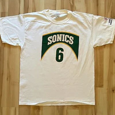 Vintage Y2k Seattle Super Sonics Sixth Man NBA Fan Crowd Promotion Shirt XL • $12.96