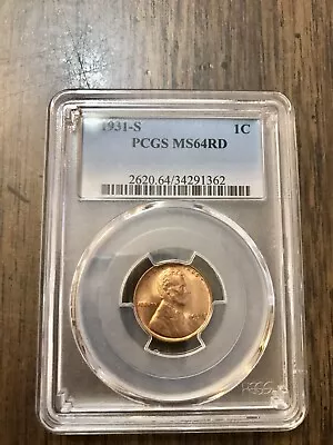 1931 S Lincoln Cent PCGS MS 64 RD • $359