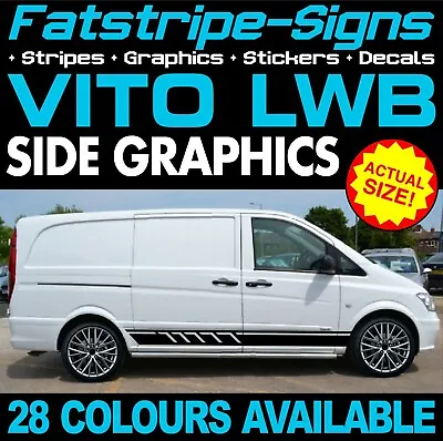 To Fit MERCEDES VITO LWB GRAPHICS STICKERS STRIPES DECALS CAMPER DAY RACE VAN • $37.32