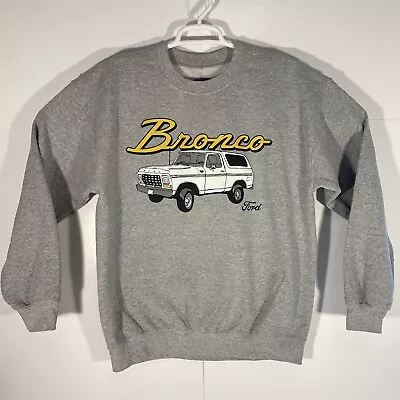 Ford Bronco Gray Double Sided Long Sleeve Crewneck Sweatshirt Adult Size Large • $34.99