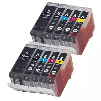 10 Ink Cartridge For Canon IP4300 IP4500 IP5100 IP5200 IP5200R IP5300 PGI5 CLI8 • £9.17