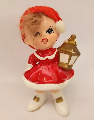 Vintage Napco Japan Christmas Girl Holding Lantern Figurine 4.25  • $19.99