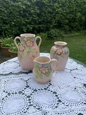 3 Pink Radford Pots - 2 Vases And 1 Jug • £58