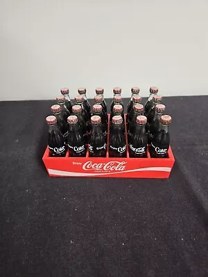 Vintage Coca Cola Miniature  Glass Bottles 24 Pack With Red Crate • $99.99